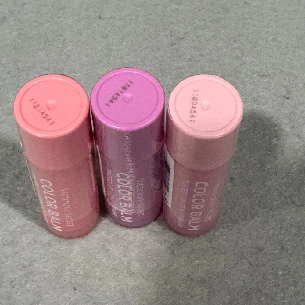 Victoria's Secret Color Balm Tinted Lip Conditioner Set Pink Watermelon Rose 3pc